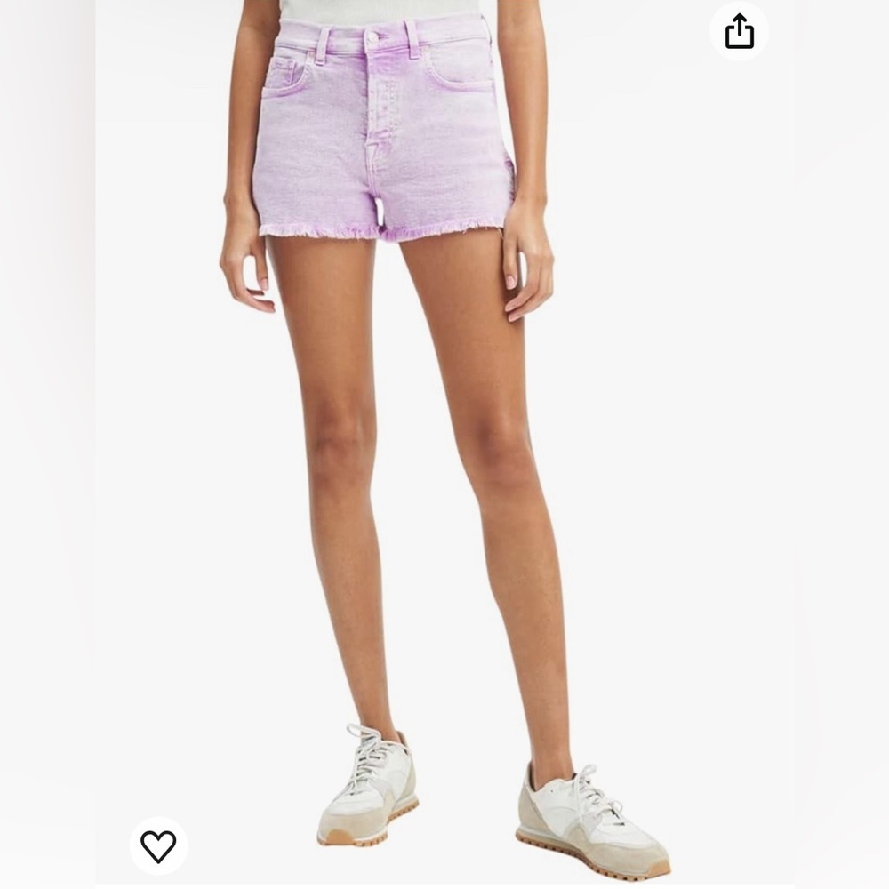 138. 7 For All Mankind Women's Monroe Cutoff Short Pink 28 NWT